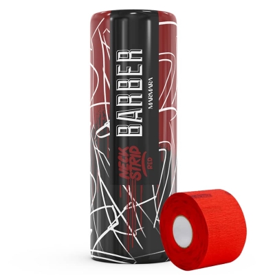 Červené jednorazové papierové goliere MARMARA BARBER Neck strip Red 500 ks