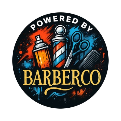 Barber samolepka BARBERCO Powered by