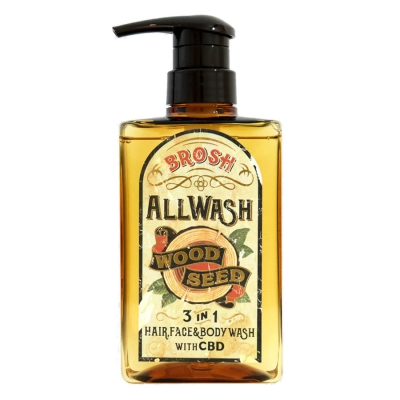 Umývací gél na vlasy, tvár a telo BROSH All wash 3 in 1 Hair, Face & Body - Wood seed 400 ml