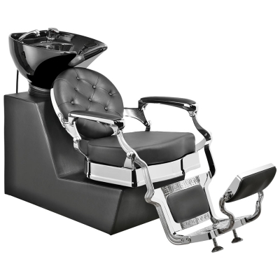 Štýlový barber umývací box RANCH SILVER Black shampoo unit